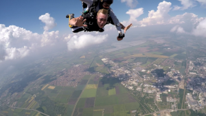 Szeged, Csongrad, Hungary - My first skydiving with my hometown below.